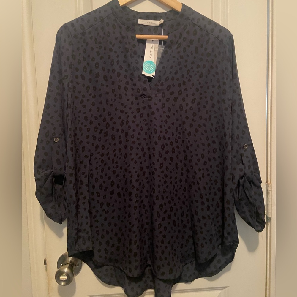 Women’s Lush Black and Dark Blue Top